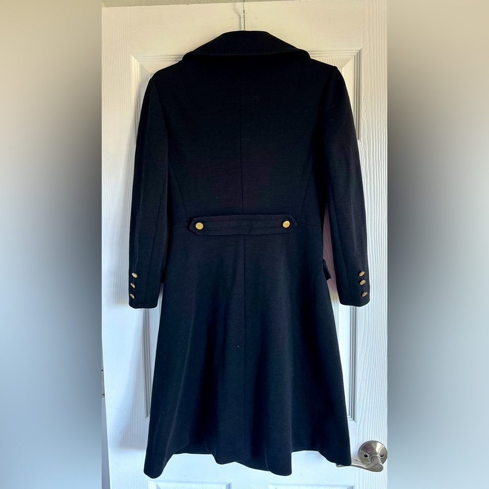 1960s Butte Knit Double Breasted MILITARY STYLE Wool Blend Long Coat - Picture 3 of 16